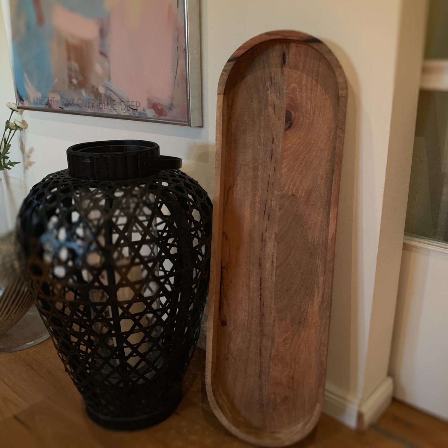 LS-LebenStil Bombay XXL Tablett Mango-Holz Braun 81cm