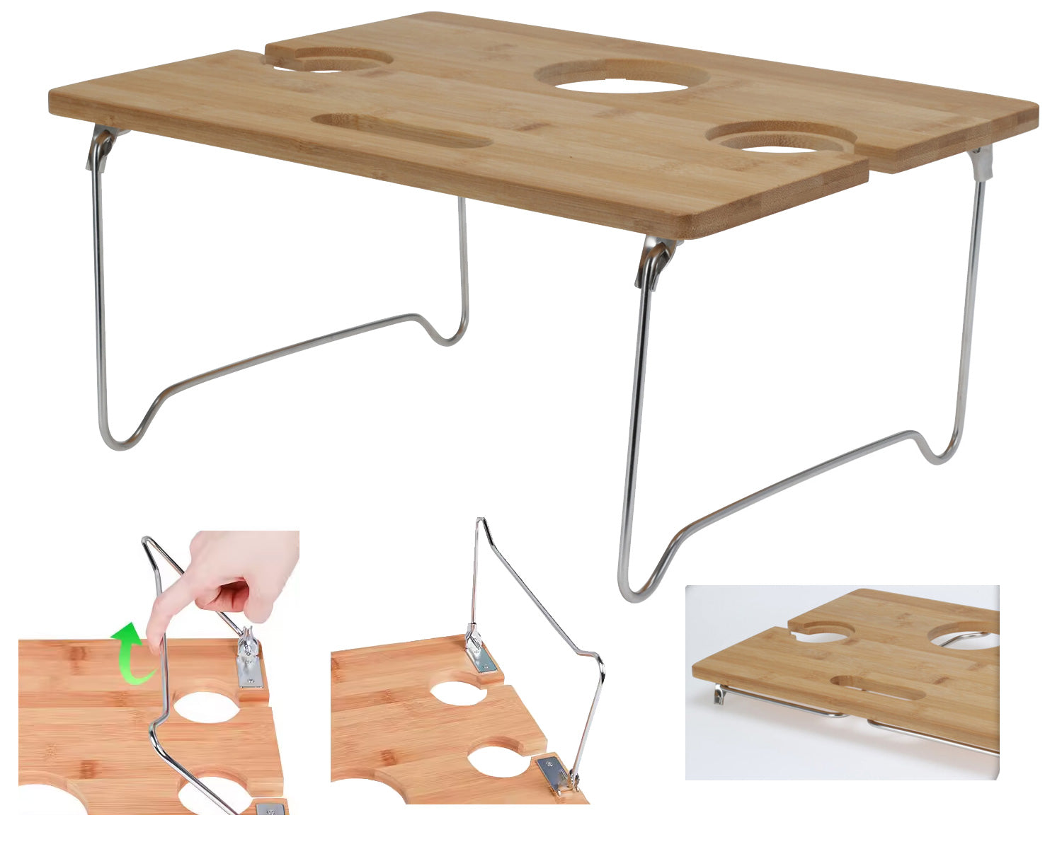 LS-LebenStil Picknicktisch Holz klappbar 38x28cm Weintisch