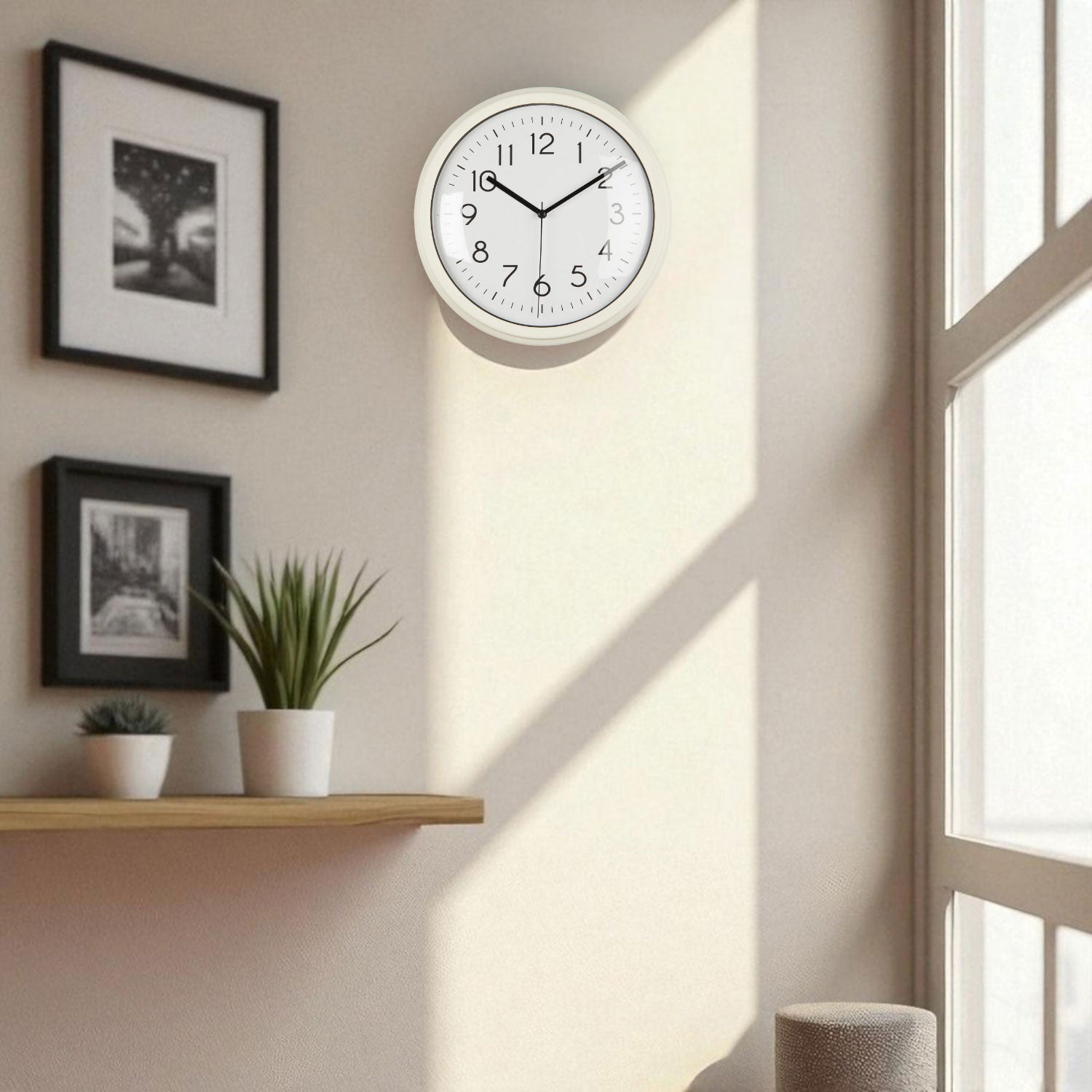 LS-LebenStil Nostalgie Wanduhr Cream Weiß 26cm Analog Retro