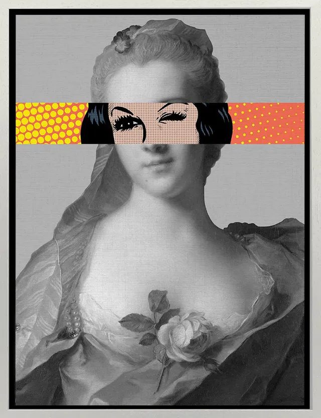 Mineheart Wall Art Pop Portrait Gentildonna Poster Gelb Orange