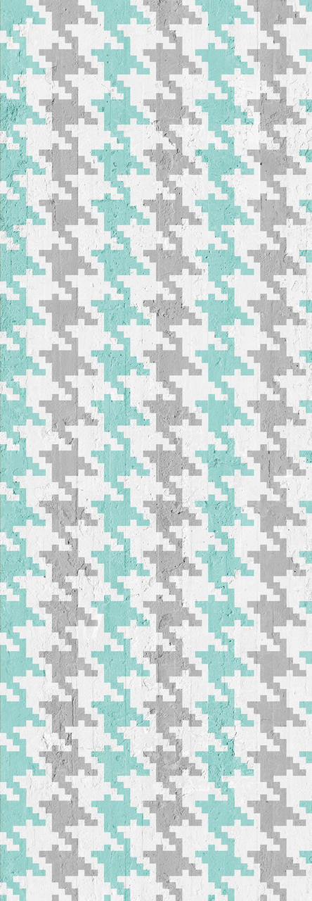 Mineheart Pied De Poule Tapete Aquamarin Grau A3 Muster