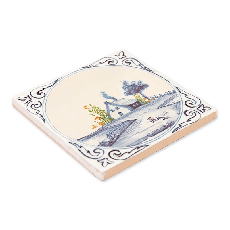 Storytiles Delft Blue Huisje Fliese 10x10 cm Zuhause Motiv