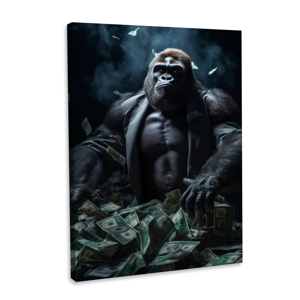 Hustling Sharks Wandbilder Gorilla Money Wandbild 60x90 cm