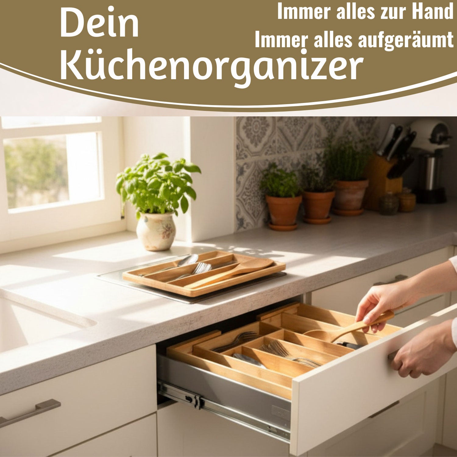 LS-LebenStil Küche & Haushalt Besteckkasten Holz 28-45cm