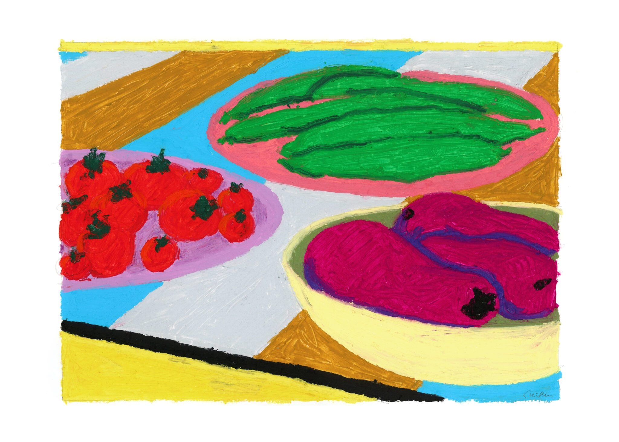 The Poster Club Vegetables Kunstdruck 30x40 cm grün