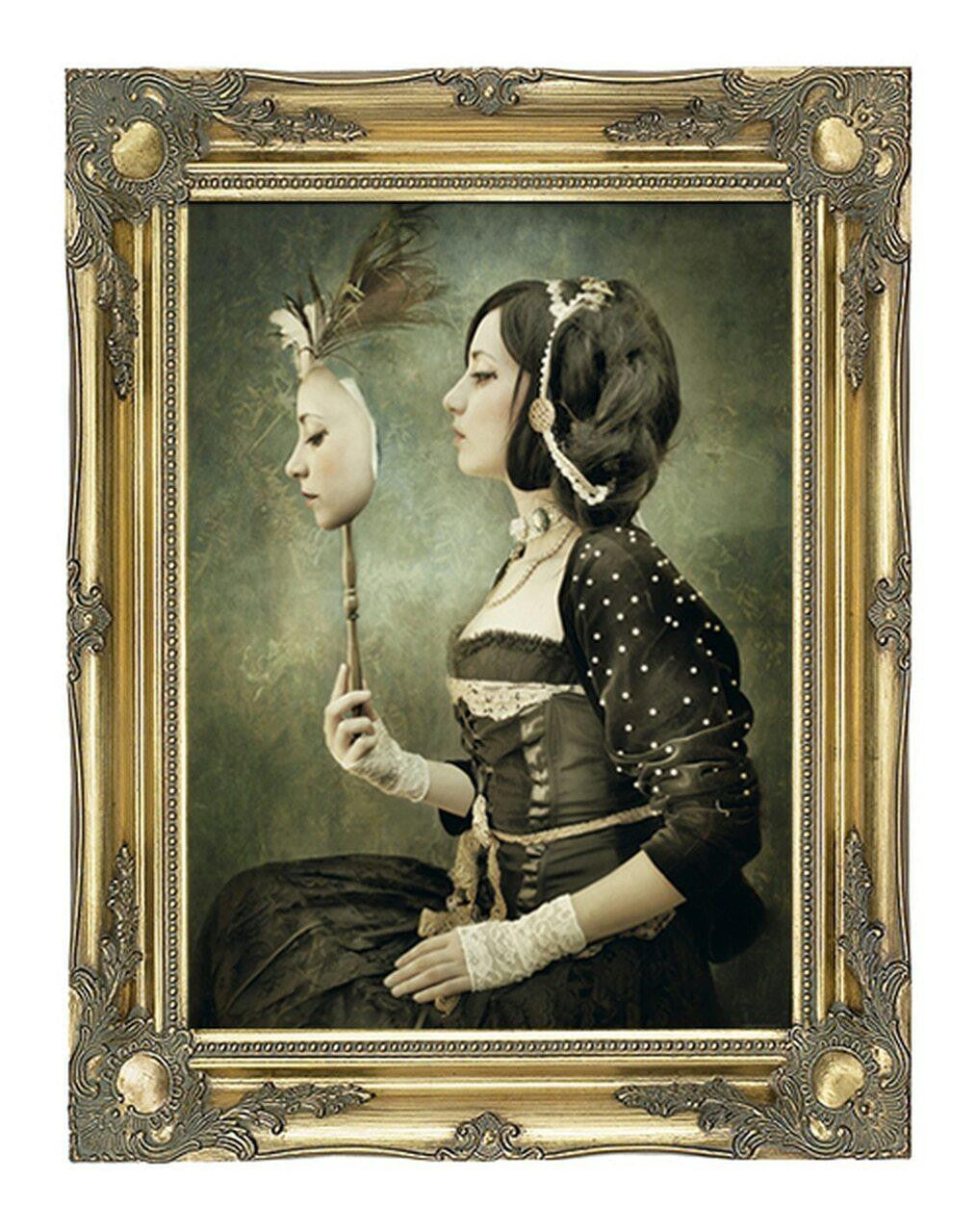Mineheart Wall Art Mirror Mirror Leinwandbild 66x81cm Gold
