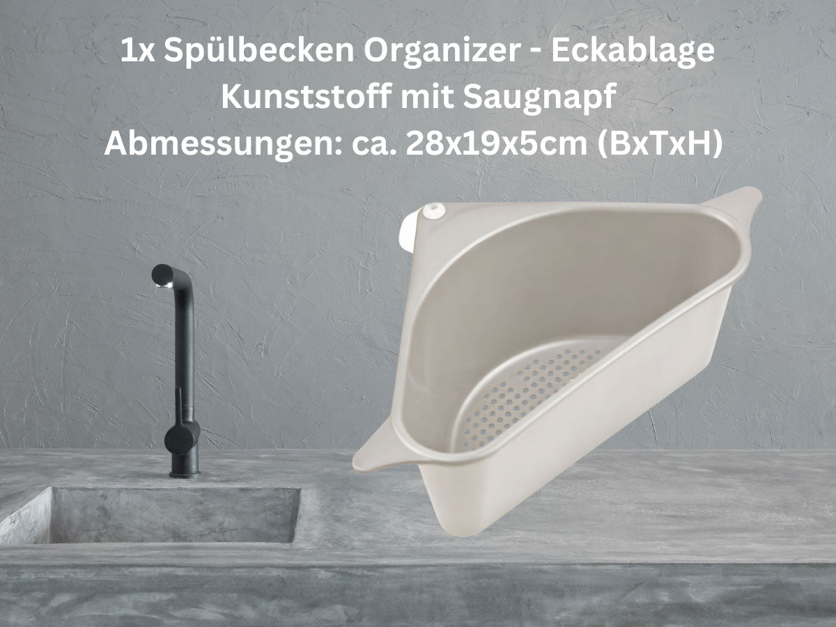 LS-LebenStil Küche & Haushalt Spülbecken Organizer Dreieck Beige