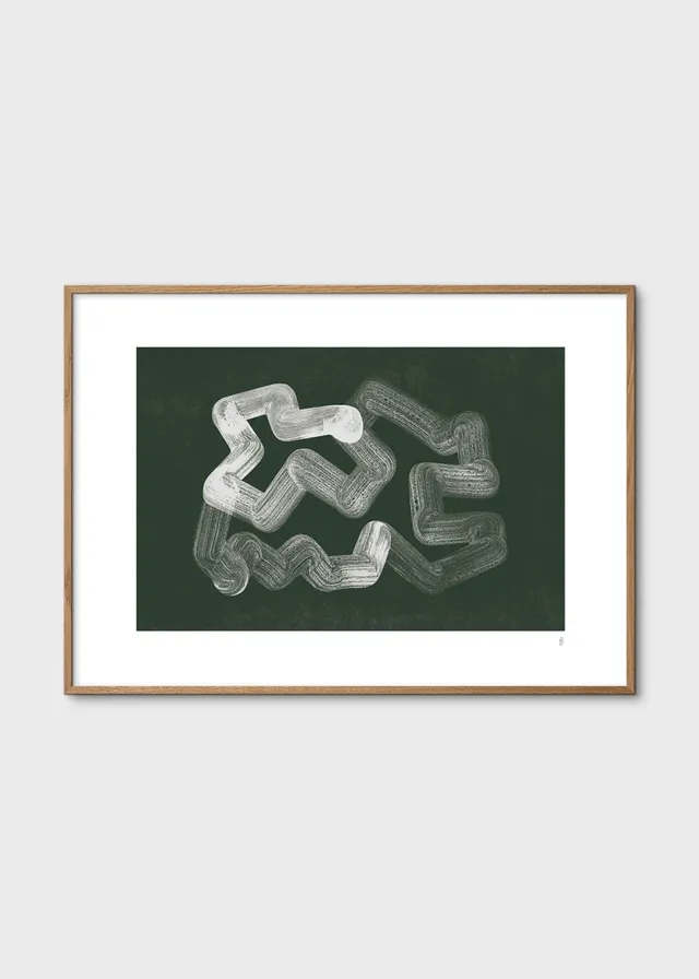 The Poster Club Art Prints Lineshape 05 Poster 30x40 cm grün