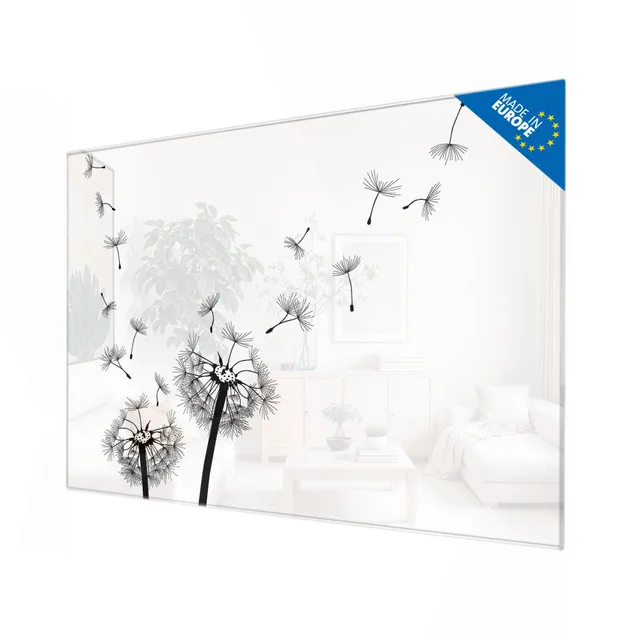 Banjado Magnettafel Pusteblume 2 Glastafel 120x80cm beschreibbar