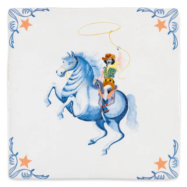Storytiles Delft Blue On a mission Fliese 10x10 cm Pferd