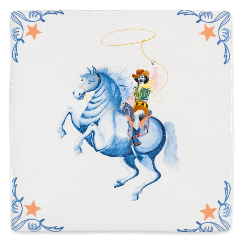 Storytiles Delft Blue On a mission Fliese 10x10 cm Pferd