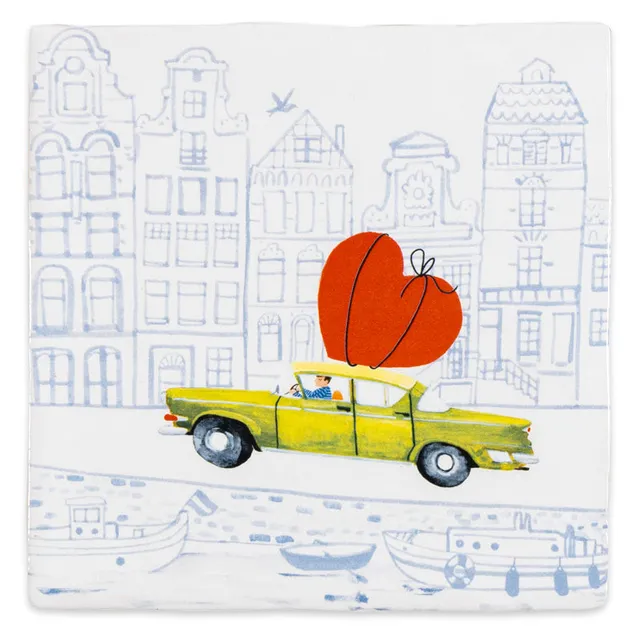 Storytiles Delft Blue Love is on the way Wandfliese S 10x10 cm