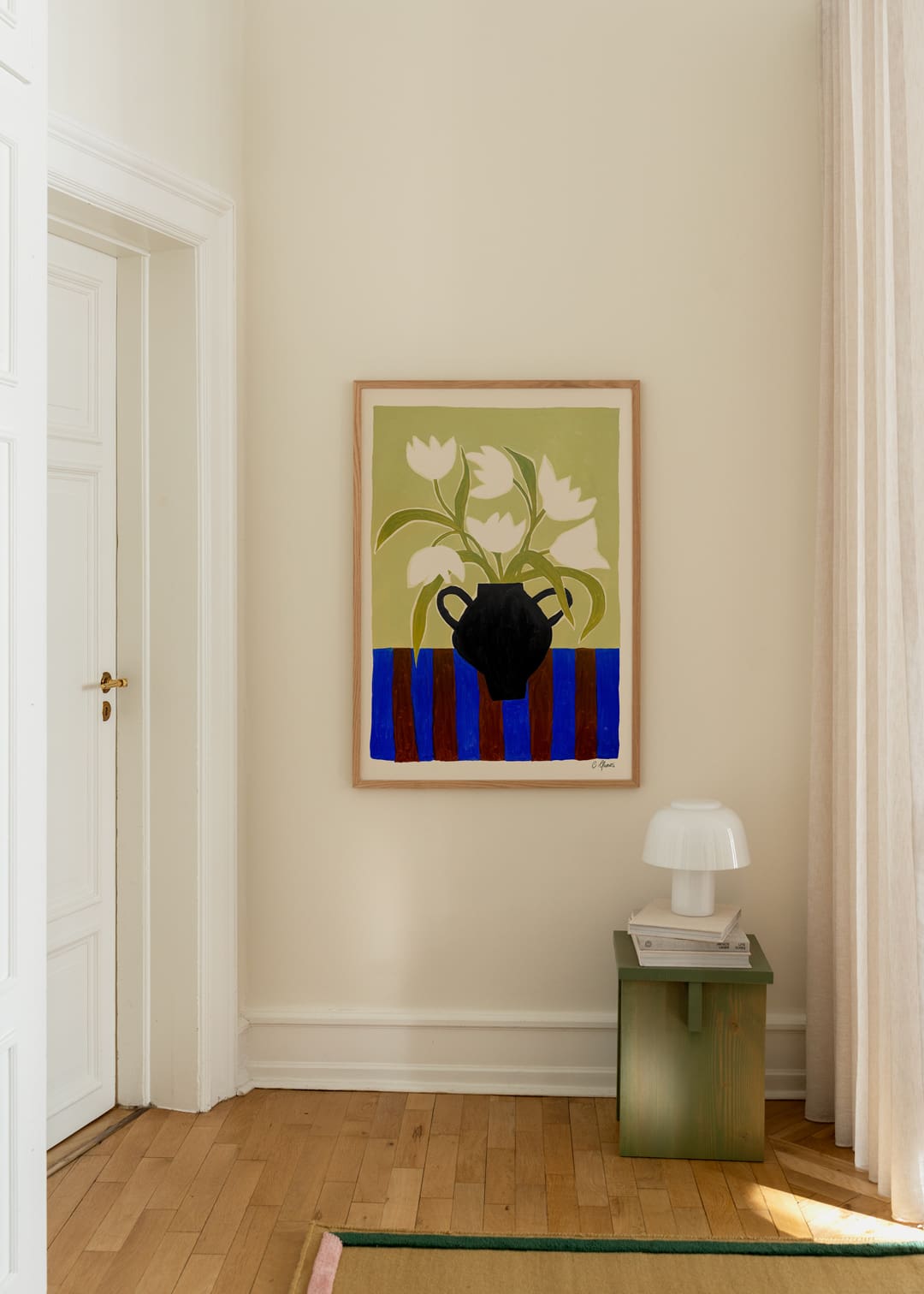 The Poster Club Flowers and Stripes Poster 30x40 cm Blumen