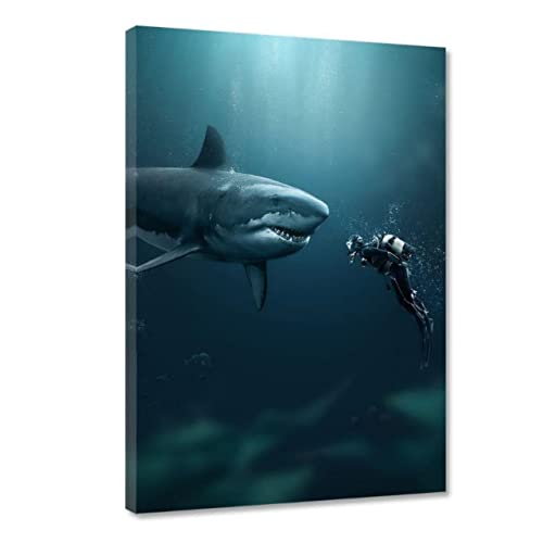 Hustling Sharks Wandbilder Der Hai Wandbild 30x45 cm Tiermotiv