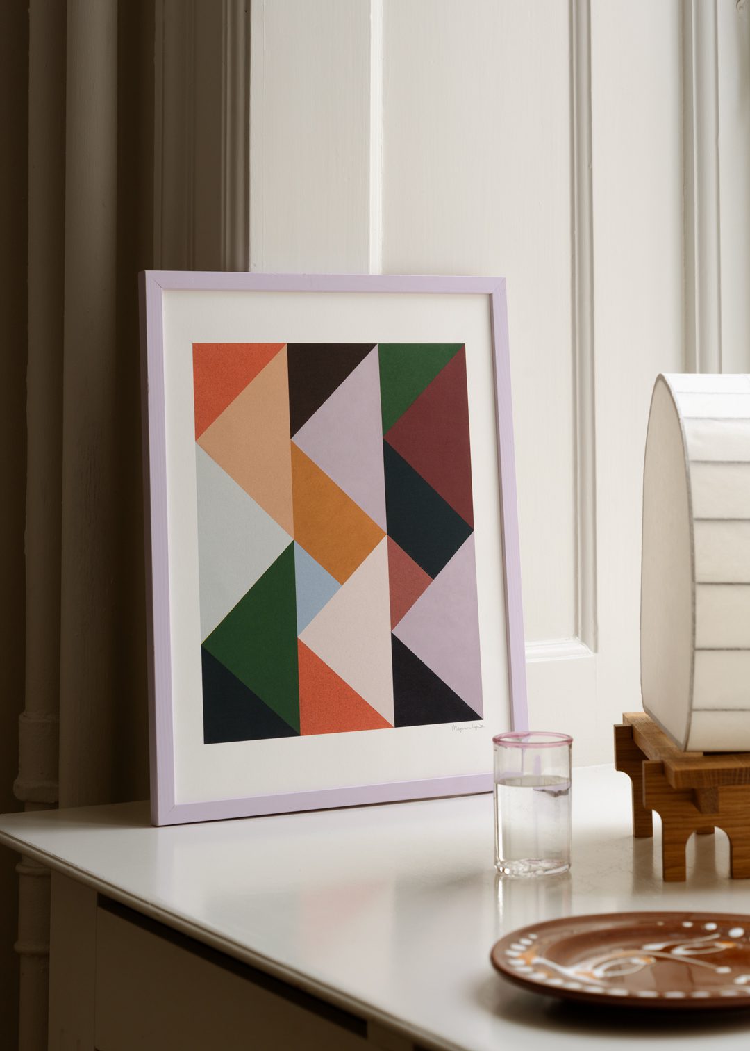 The Poster Club Rhythm of Triangles Poster 30x40 braun