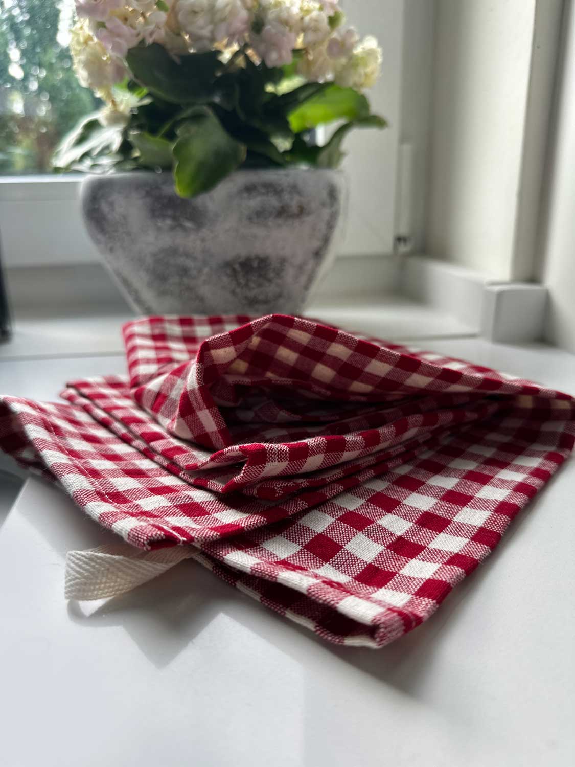 LS-LebenStil Küche & Haushalt Geschirrtuch Karo Rot 50x70 Baumwolle