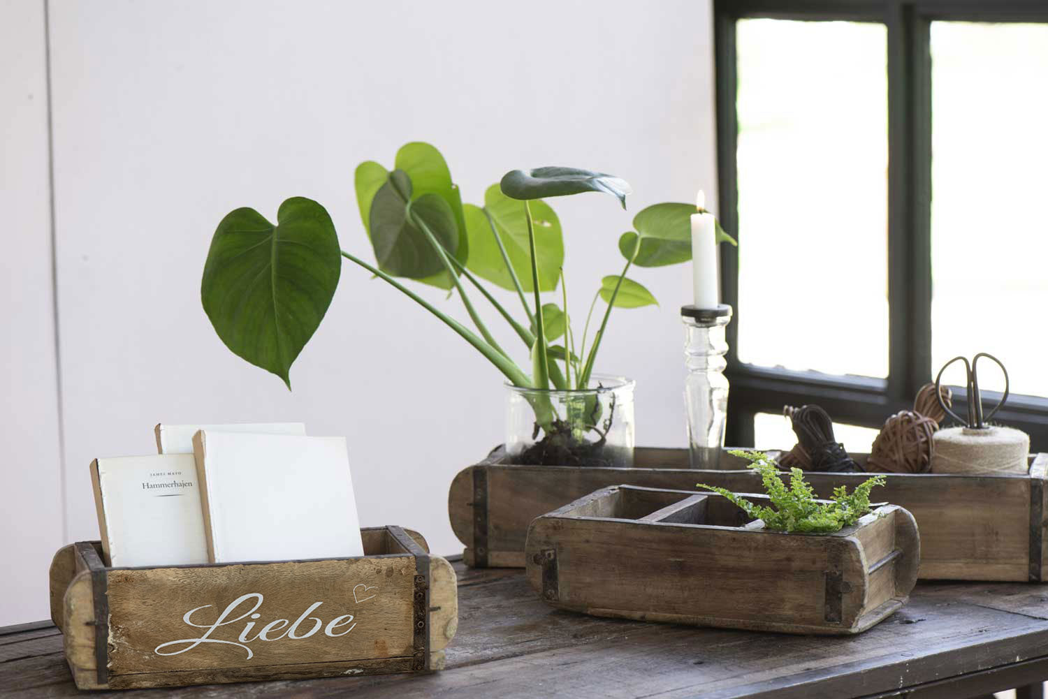 LS-LebenStil Ziegelform Unika Liebe Herz Braun 31x15cm