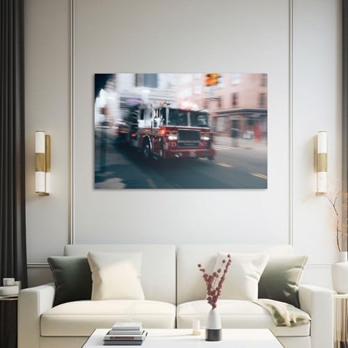 Hustling Sharks Wandbilder Einsatzfahrt Leinwand 70x105 cm Stadt