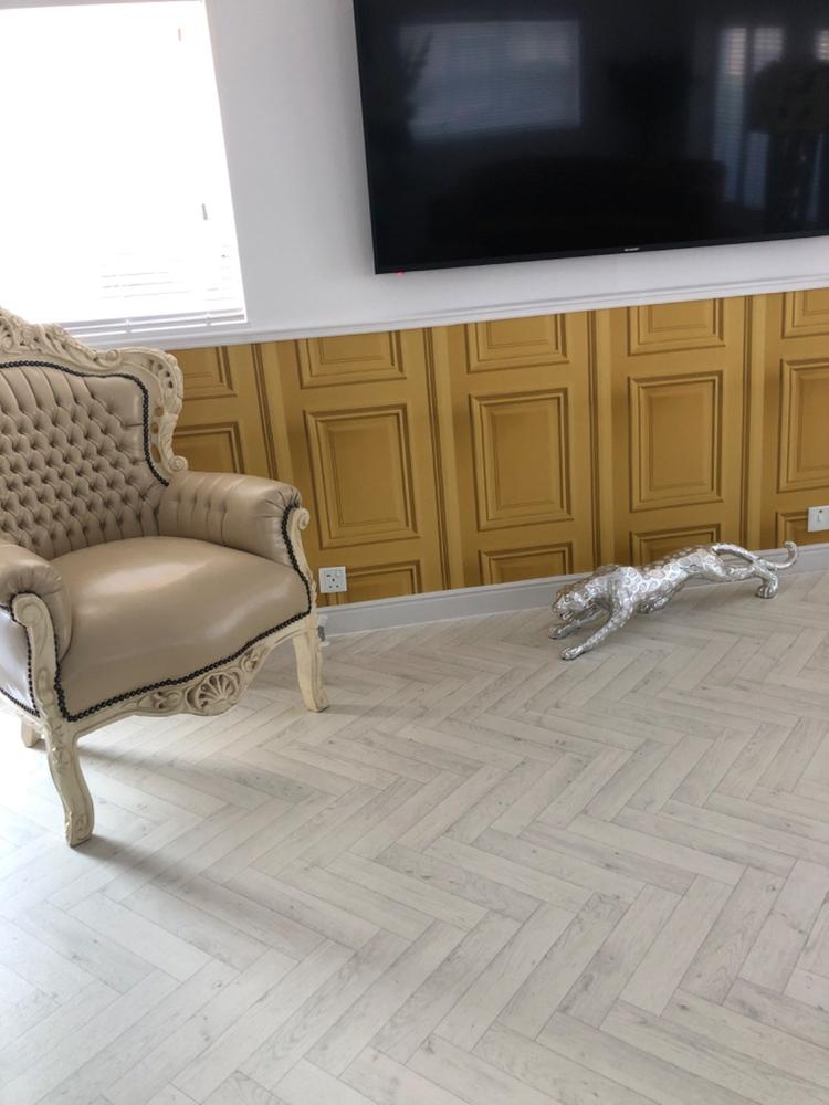 Mineheart Mustard Panelling Tapete Senfgelb Vinyl