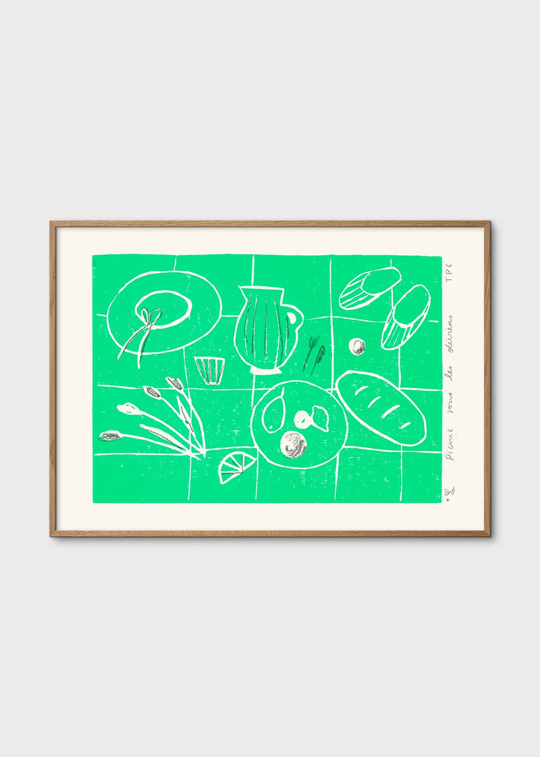 The Poster Club Art Prints Picnic Kunstdruck A4 grün