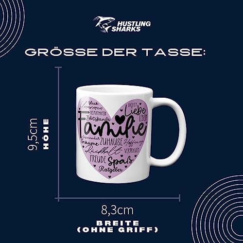 Hustling Sharks Familie Tasse 330ml weiß Liebe Spruch Geschenk