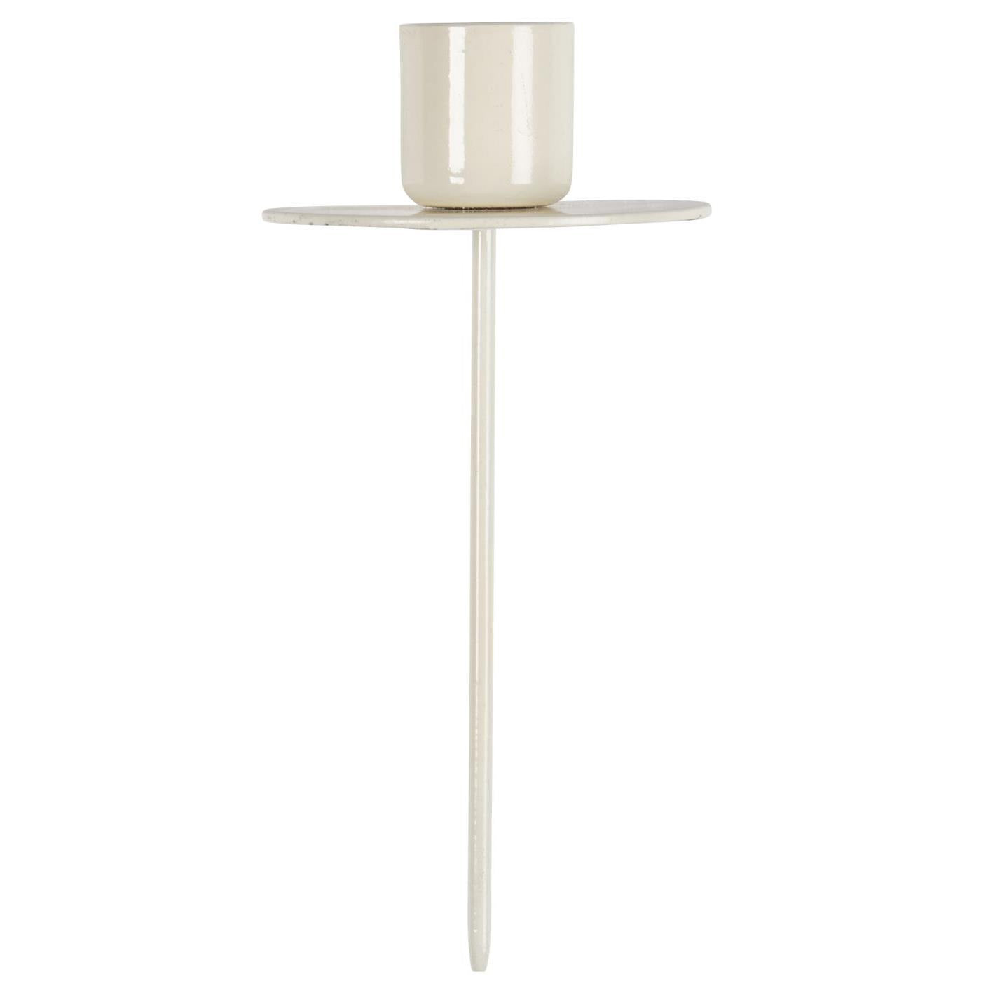 IB Laursen Stabkerzenhalter Metall Pastell Creme 12cm