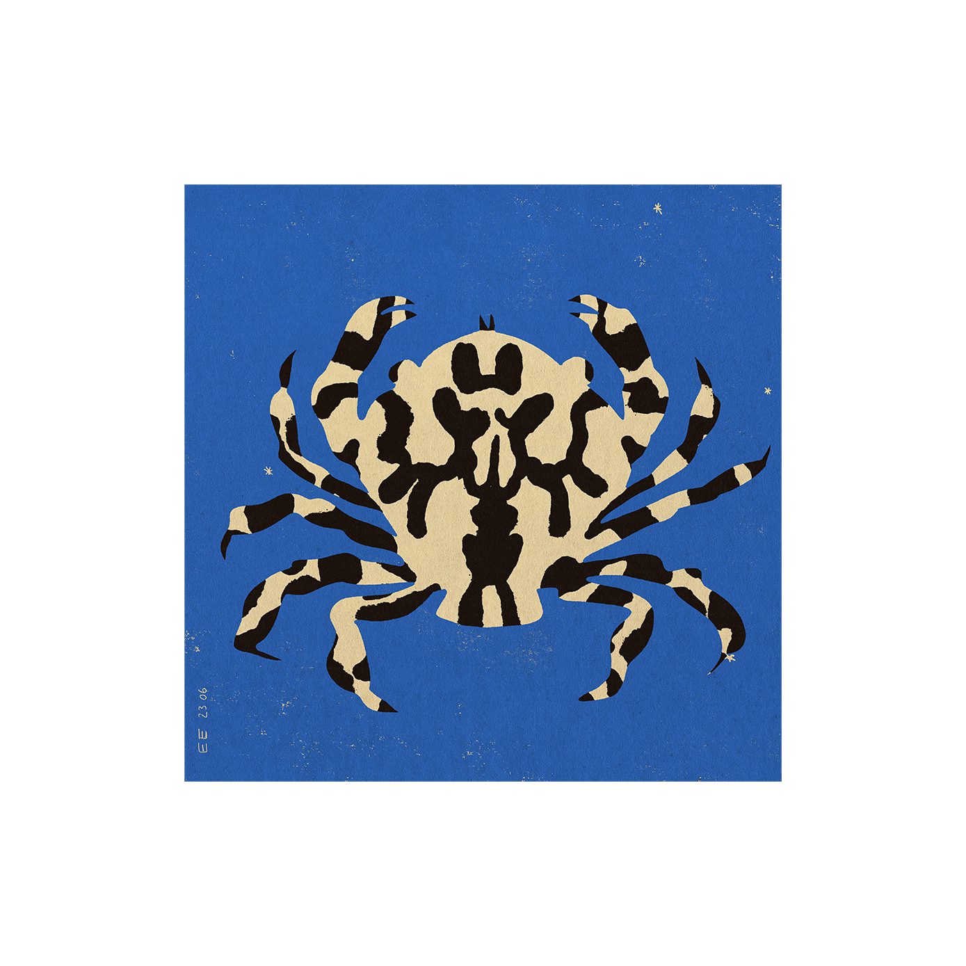 The Poster Club Calico Crab Poster 50x50 cm Krabbe blau