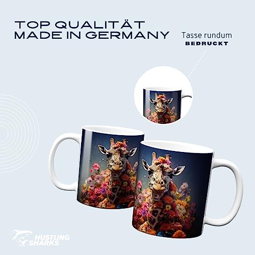 Hustling Sharks Giraffe Tasse Tiermotiv 330 ml Weiß Keramik