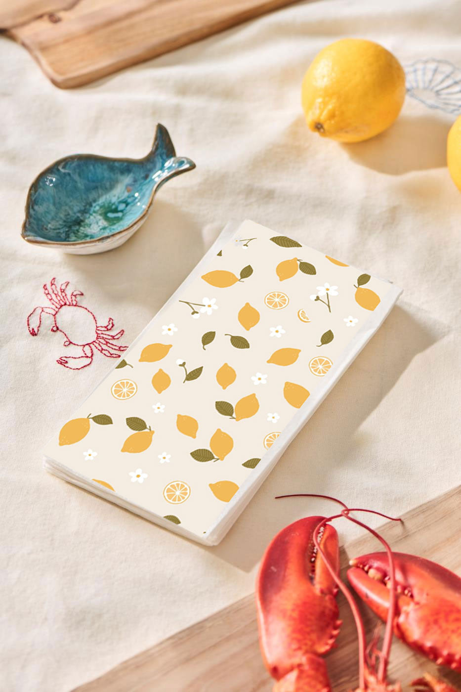 LS-LebenStil Küche Servietten Zitrone 40x40 Papierservietten 16er 3-lagig