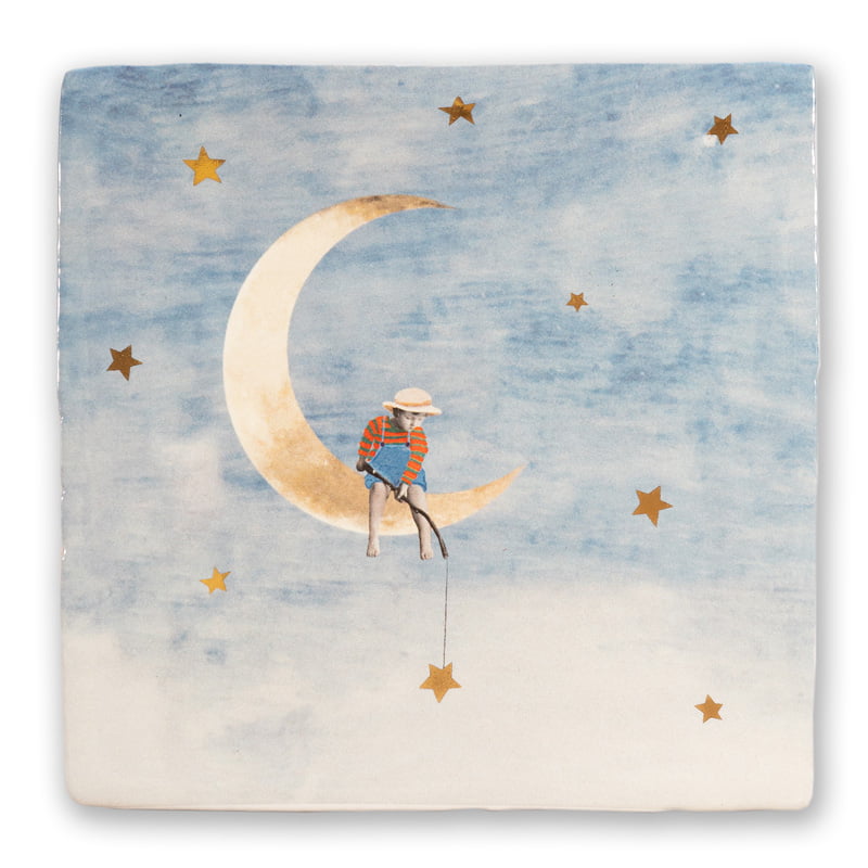 Storytiles Delft Blue Dromenvanger Fliese 10x10 cm Gold
