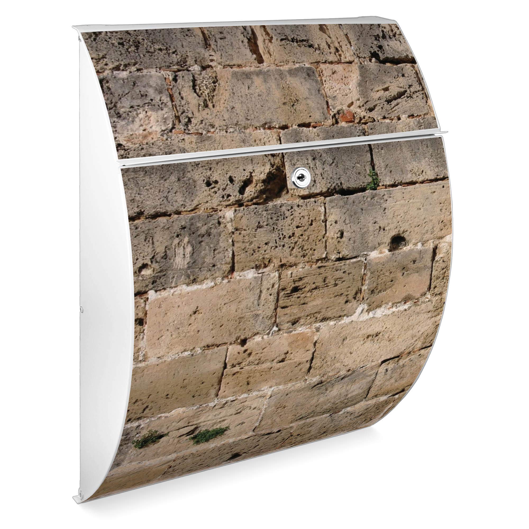 Banjado Riviera 46x33,5x13cm Briefkasten Anthrazit Steinwand A4