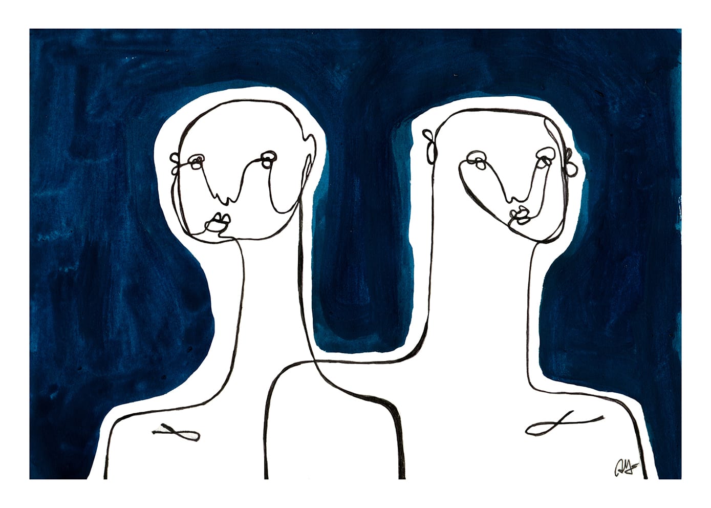 The Poster Club Art Prints Together 01 Poster 30x40 cm Blau