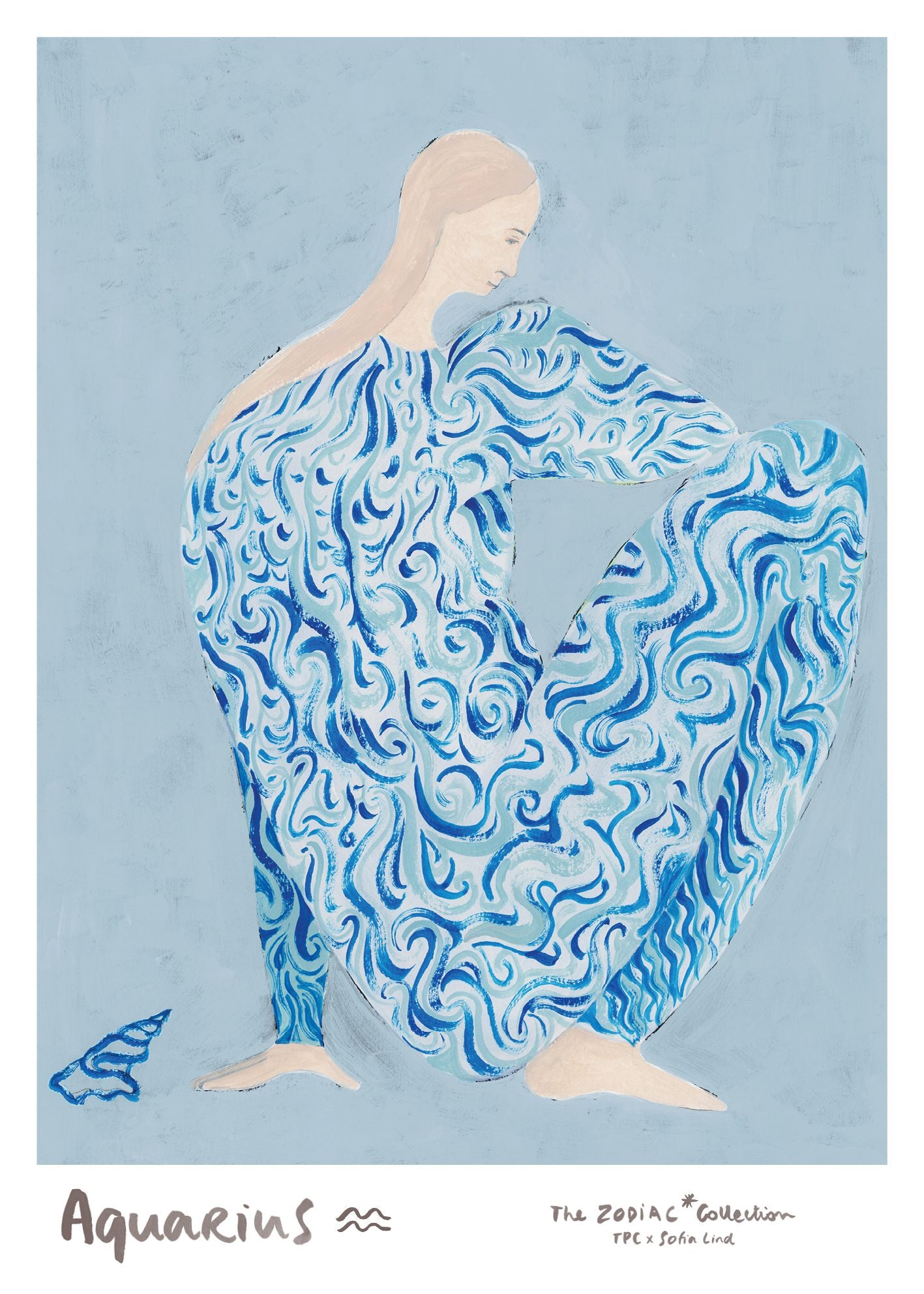 The Poster Club Art Prints Aquarius Poster A4 beige-blau