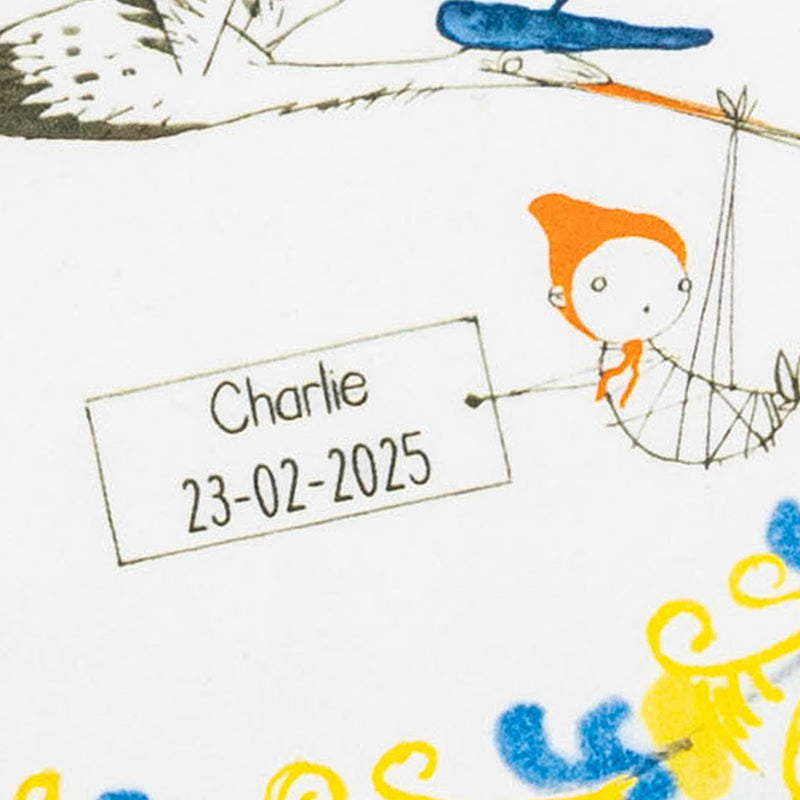 Storytiles Delft Blue Hallo kleintje! Baby-Fliese S 10x10 cm