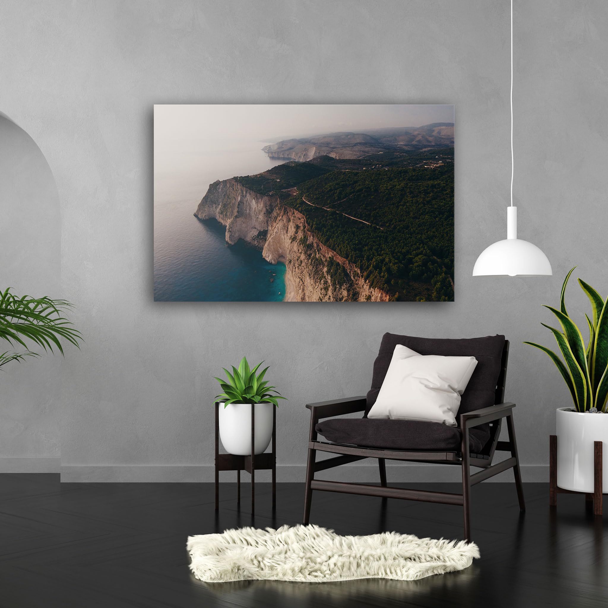 Hustling Sharks Wandbilder Weite Küstenlandschaft Leinwand 40x30 cm Abendlicht