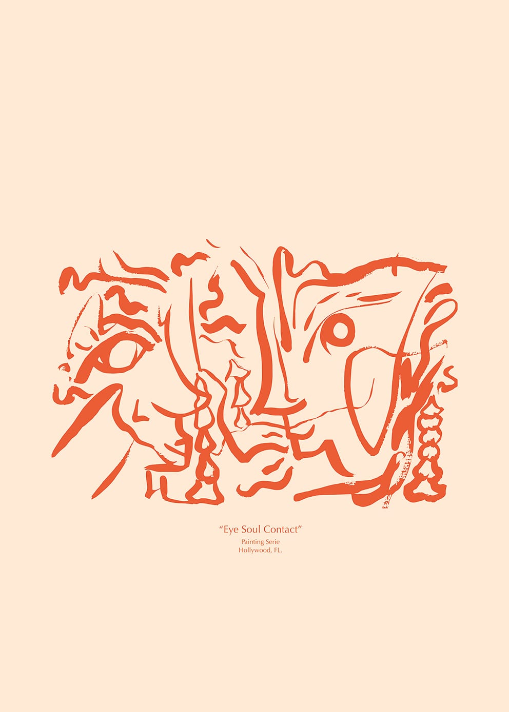 The Poster Club Art Prints Soul Contact 01 Poster 50x70 cm rosa