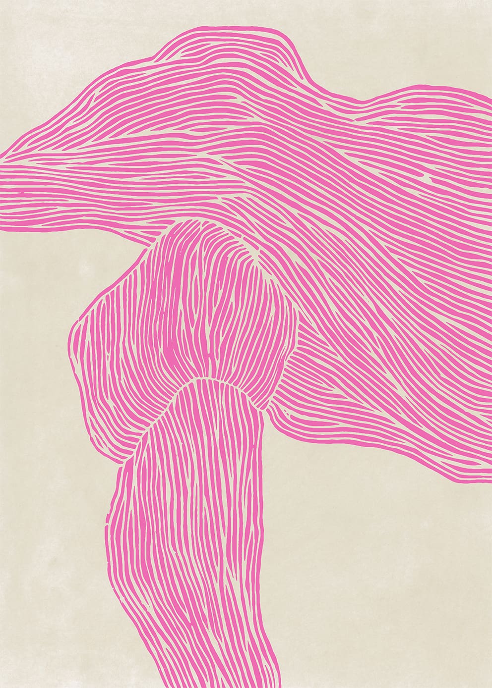 The Poster Club The Line Pink Leinwand 50x70 cm beige-rosa