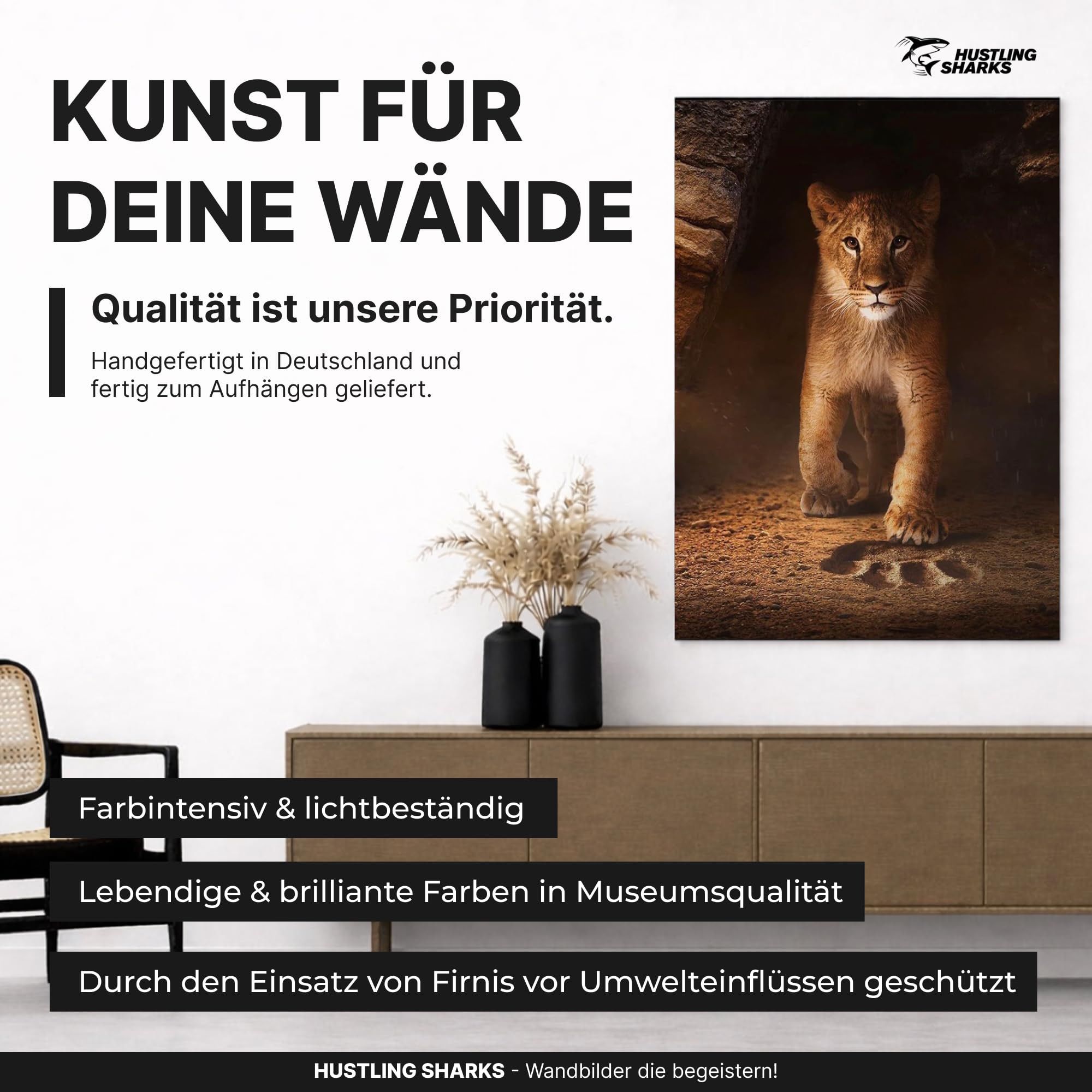 Hustling Sharks Wandbilder Footprints Leinwand 30x40 cm
