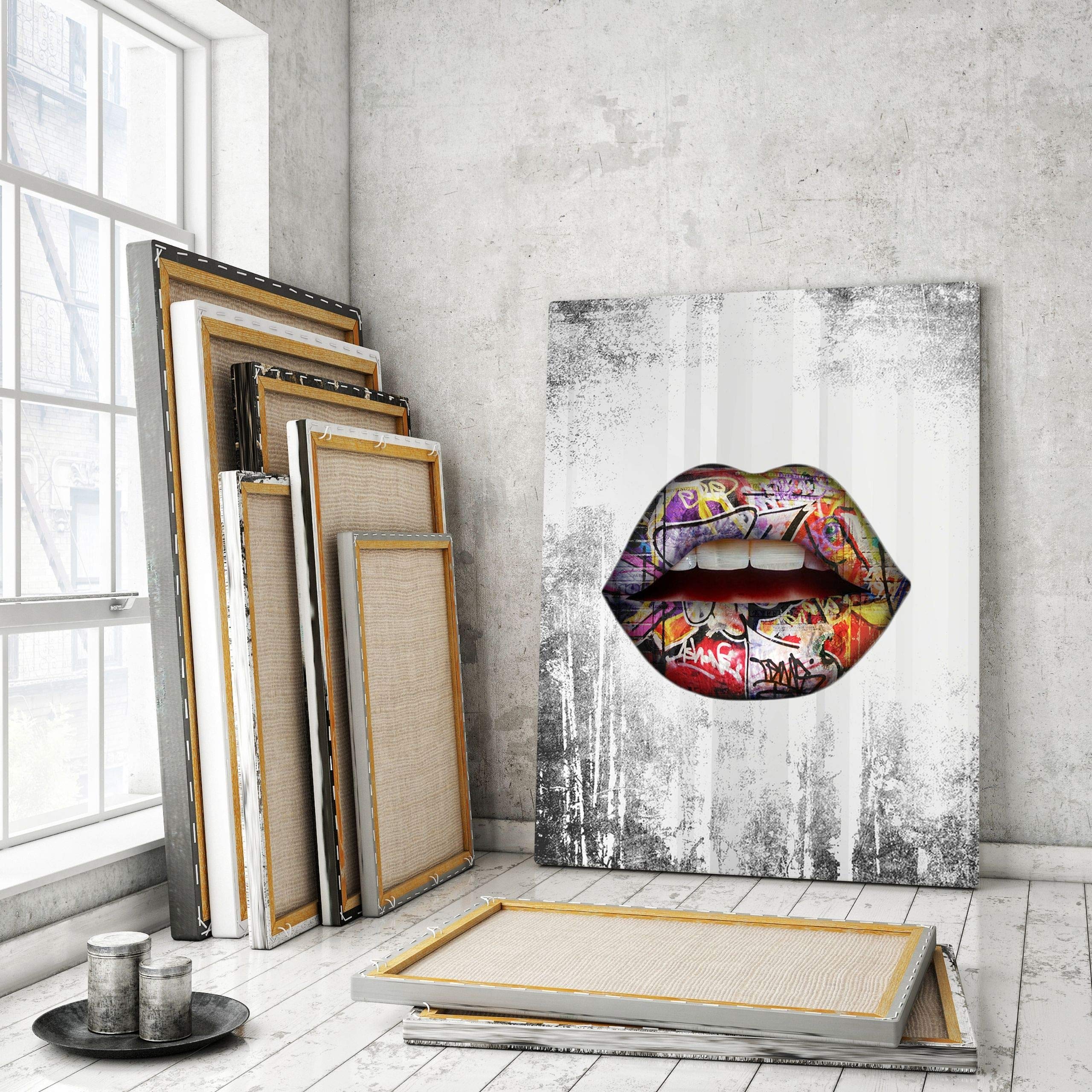 Hustling Sharks Wandbilder Lippe I love Graffiti Wandbild 30x45 Motivation