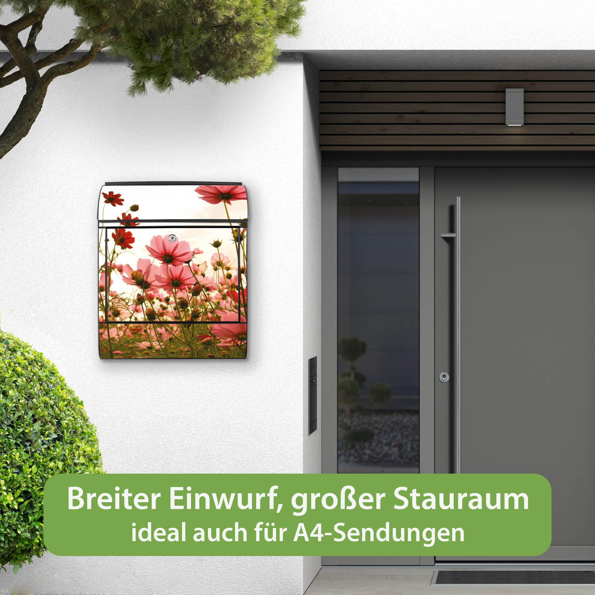 Banjado Briefkasten Schmuckkörbchen Schwarz Zeitungsfach