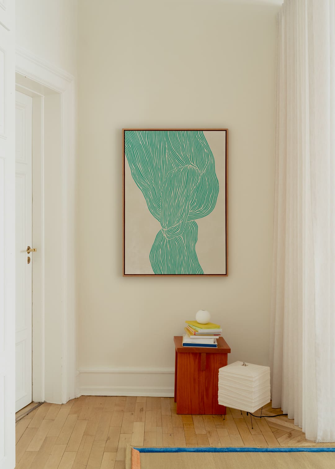The Poster Club Art Prints The Line Green Leinwand 30x40