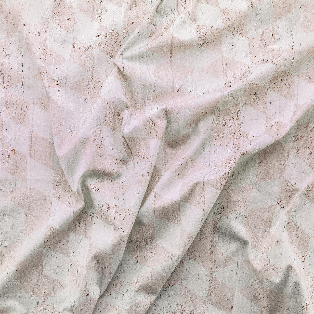 Mineheart Fashion Geometric Cubes Stoff Pink 150cm Baumwolle