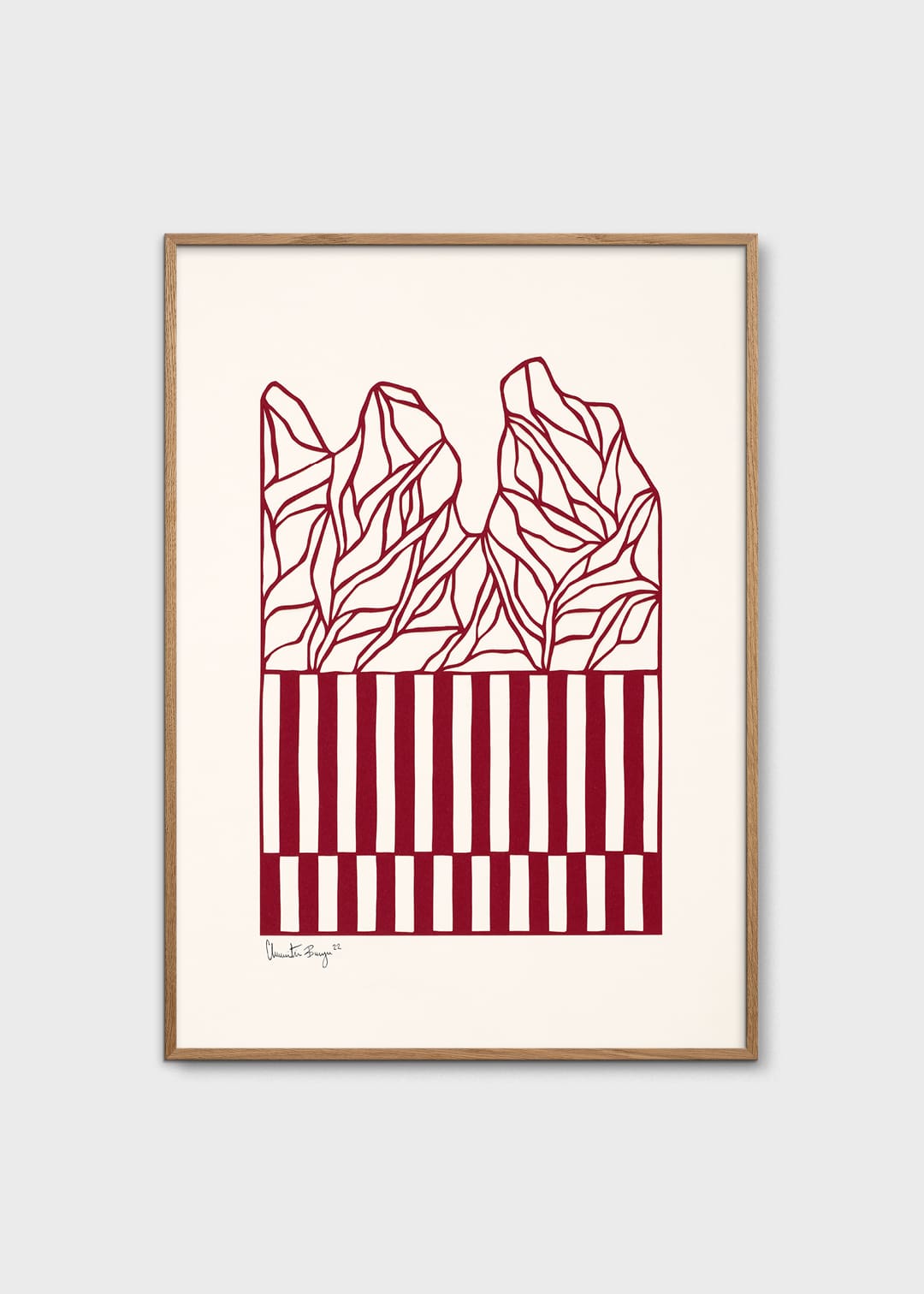 The Poster Club Art Prints Stripes No 01 Poster 30x40 rot