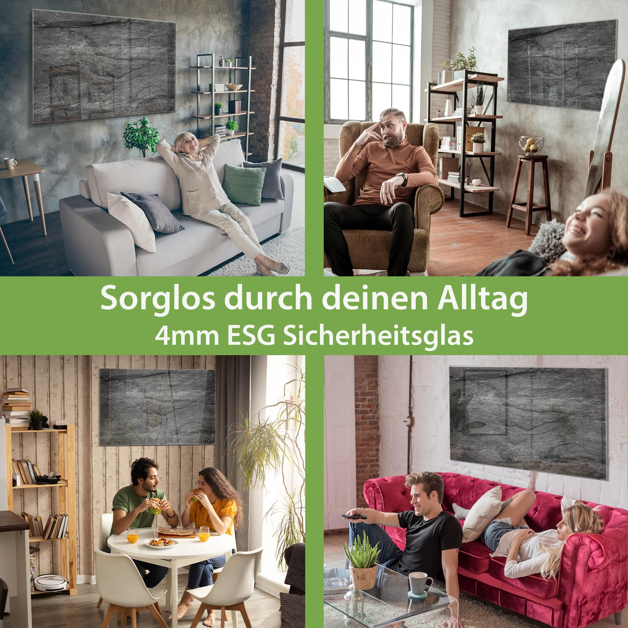 Banjado Magnettafel Schiefer Platte 1 Glasboard 45x30cm