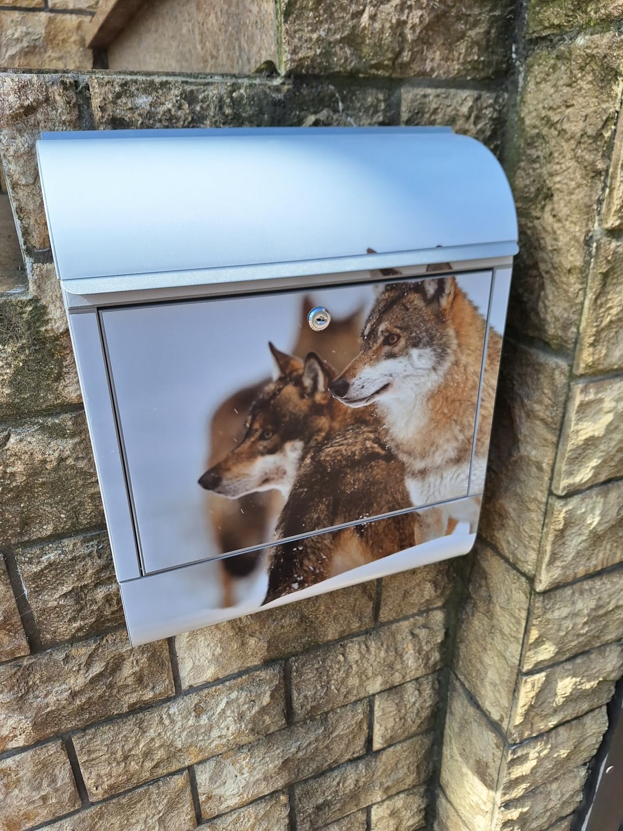 Banjado Briefkasten Fuchs Relax Postkasten schwarz mit Name A4