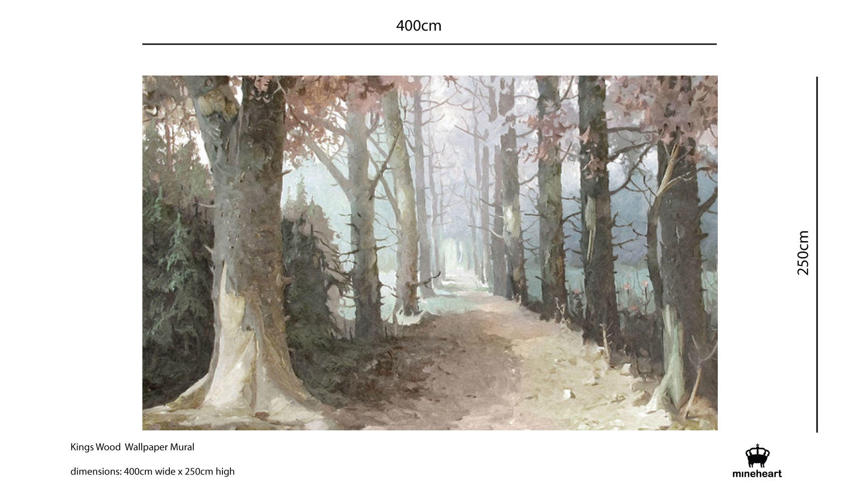 Mineheart King's Wood Fototapete Wald 250x300 cm Vlies