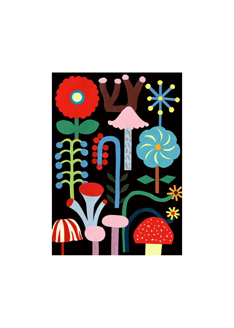 The Poster Club Art Prints The Garden of the Night Poster A4 Botanik