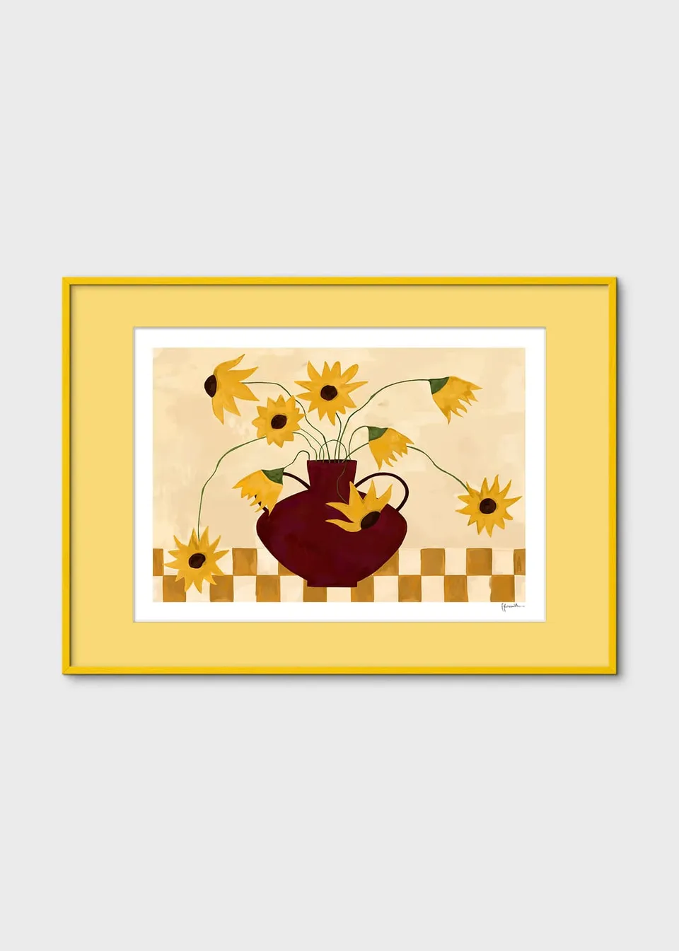 The Poster Club Sunflowers in Burgundy Vase Poster 30x40