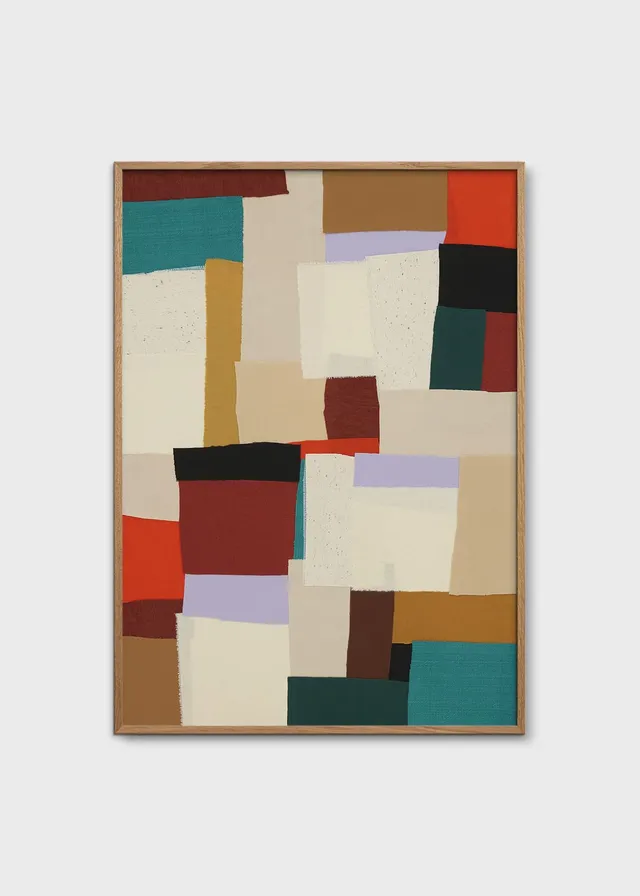 The Poster Club Fields Poster A4 bordeaux beige