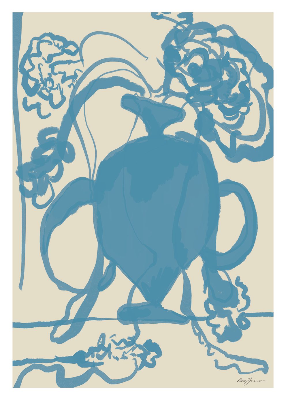 The Poster Club Art Prints Dahlia Bleu Poster A4 blau